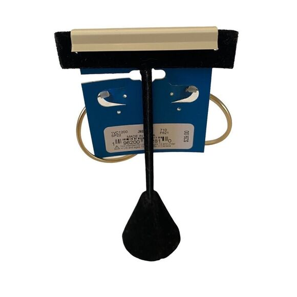 Embossed “Lucky” Gold Toned Hoops - Picture 4 of 6